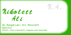 nikolett ali business card